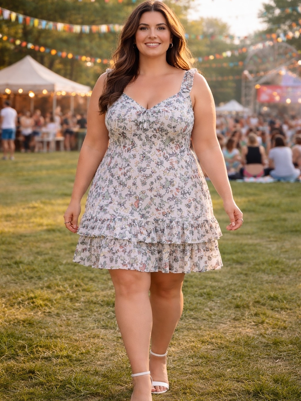 Sweet Society Mushroom Frog Tiered Mini Dress
